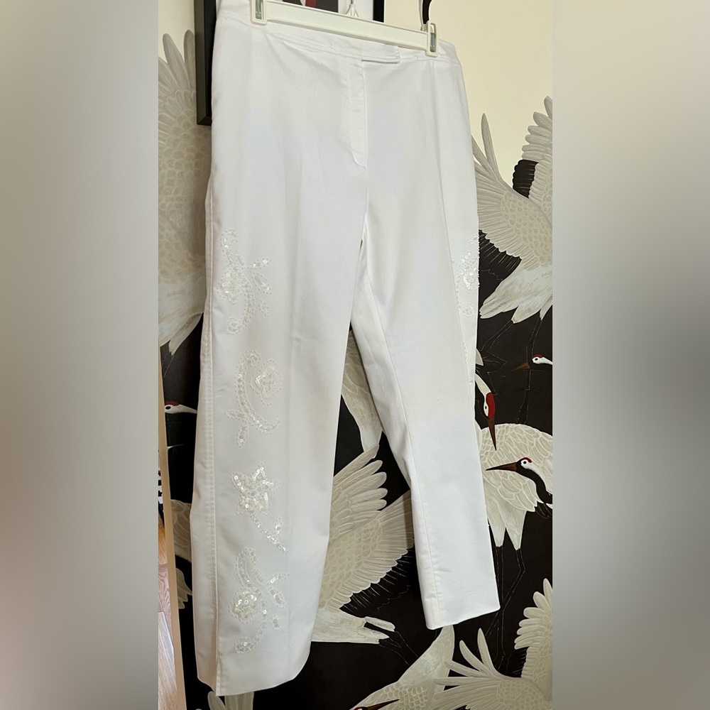 Jax White Jean Pant With Appliqué